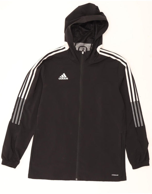 Giacca da ginnastica da uomo Adidas Aeroready con cappuccio, grande, in poliestere nero