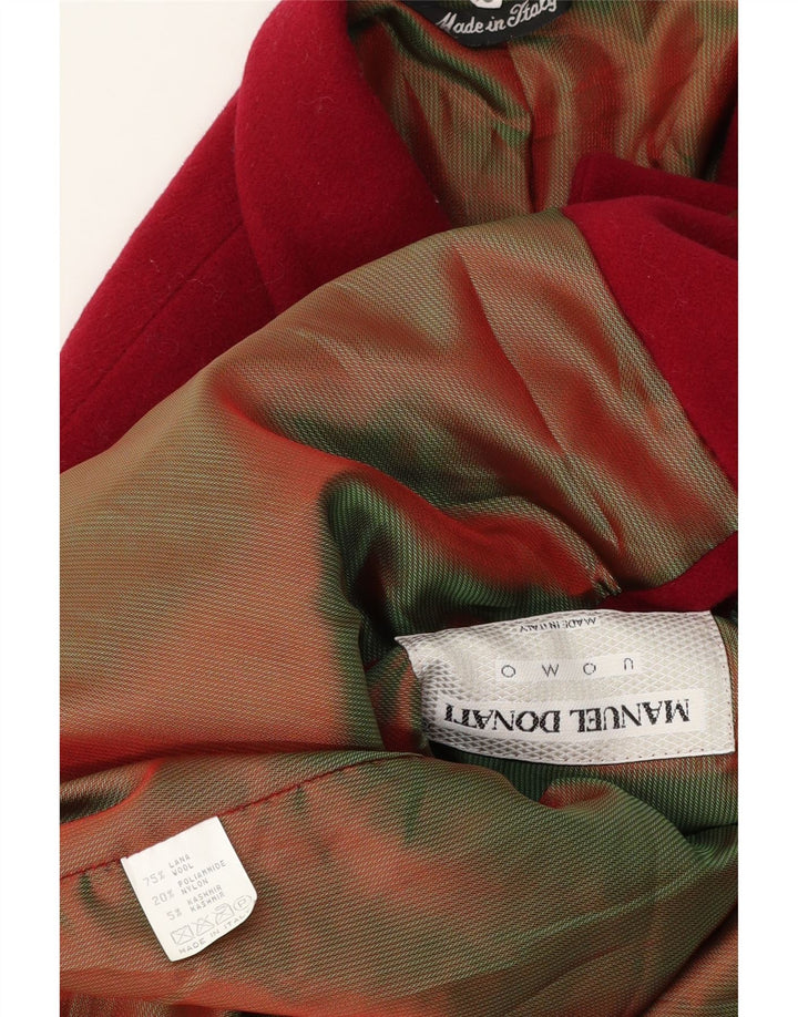 Giacca blazer vintage da uomo a 2 bottoni IT 48 lana rossa media