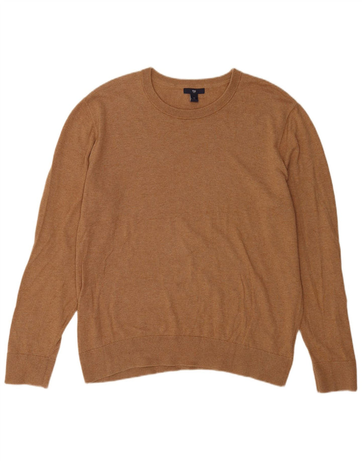 Maglione maglione girocollo da uomo Gap grande in cotone marrone