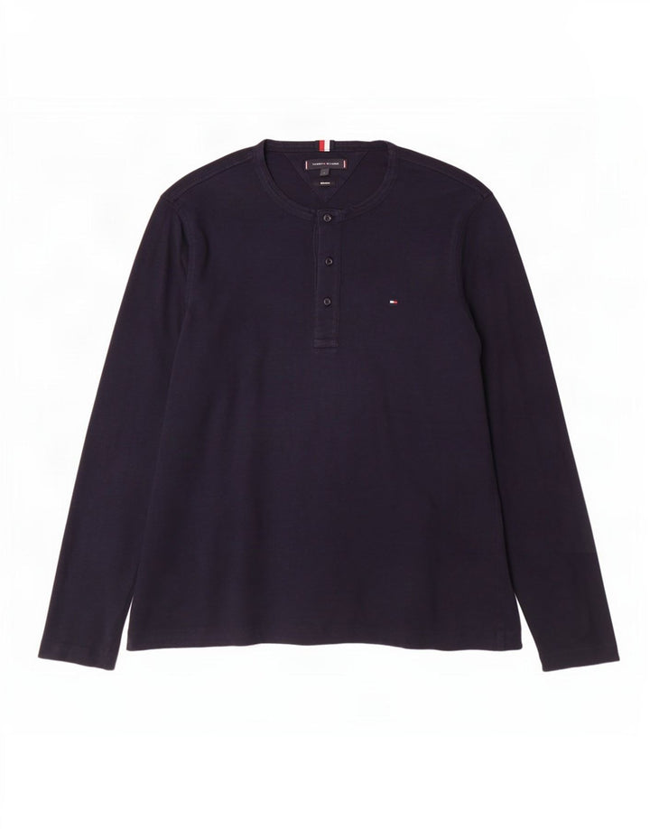 Tommy Hilfiger Uomo Regular Fit Top Manica Lunga Grande Blu Navy