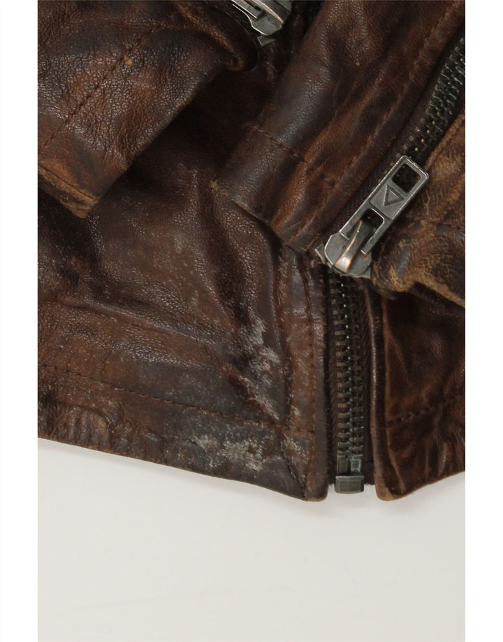 Giacca in pelle da uomo Be Edgy UK 40 Large in pelle marrone