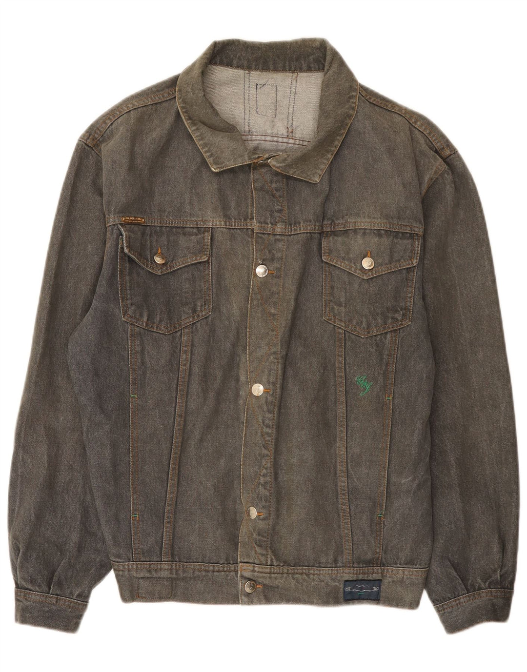 Giacca di jeans vintage da uomo UK 40 grande cotone grigio
