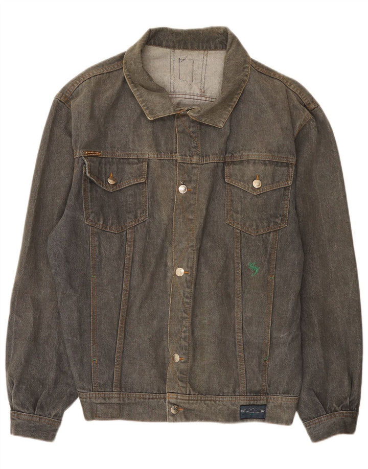 Giacca di jeans vintage da uomo UK 40 grande cotone grigio