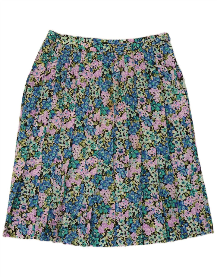 Gonna a pieghe vintage da donna W30 media floreale multicolore