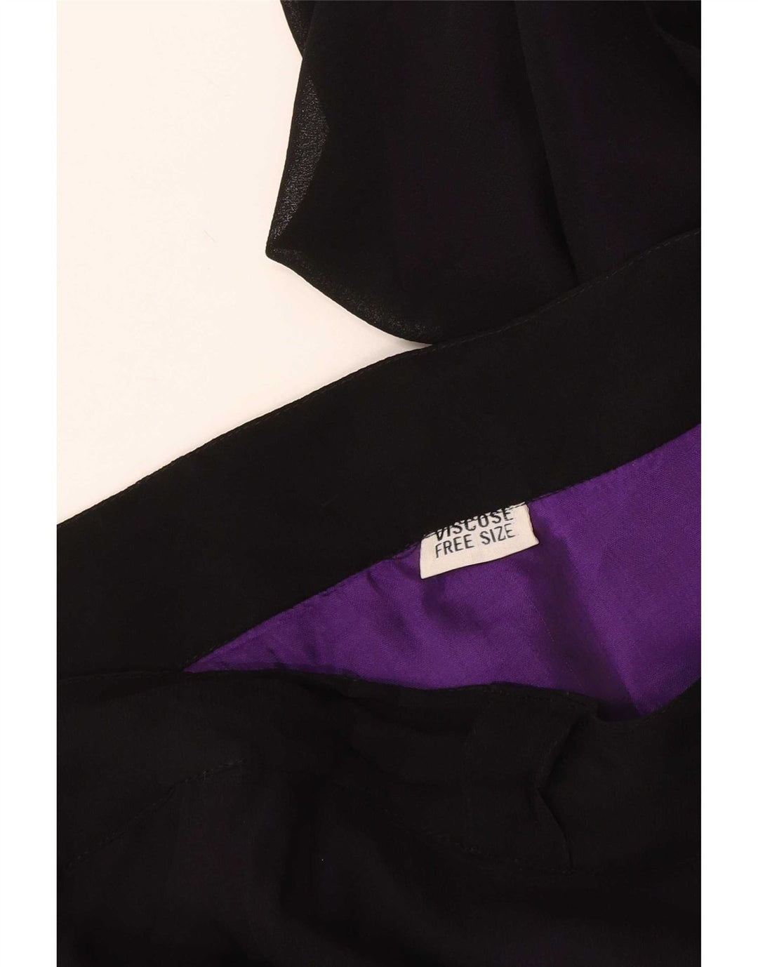 Gonna a portafoglio da donna vintage taglia unica W48 in viscosa nera