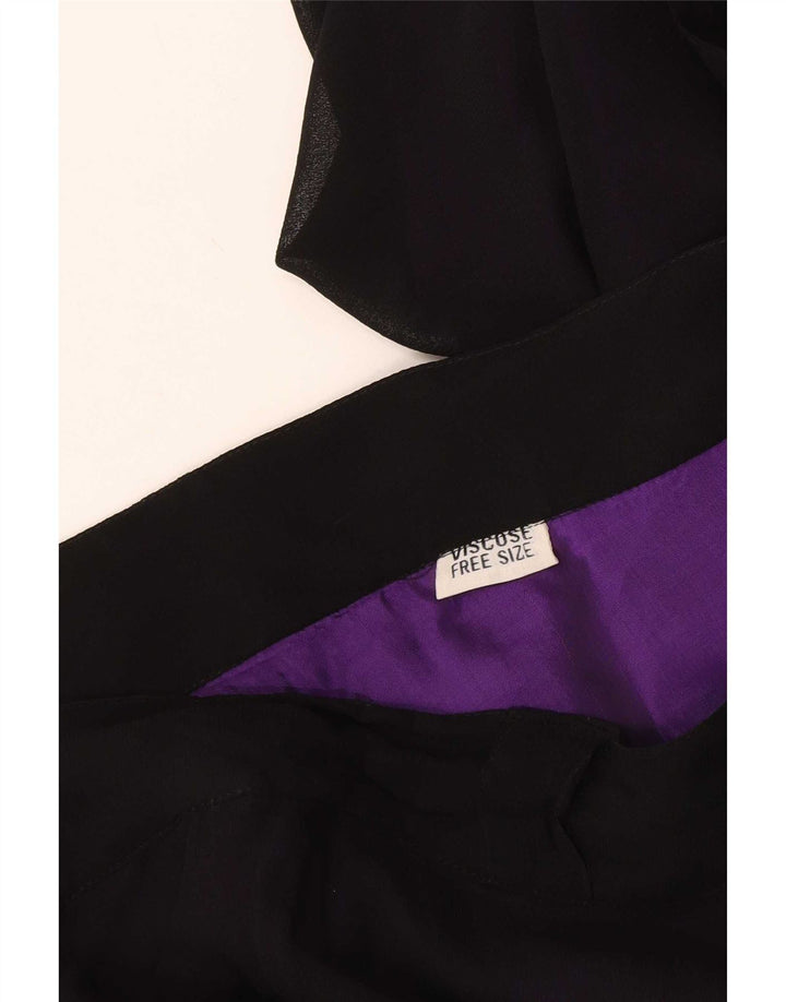 Gonna a portafoglio da donna vintage taglia unica W48 in viscosa nera
