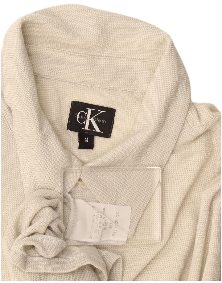 Camicia a maniche corte da uomo Calvin Klein in cotone beige medio