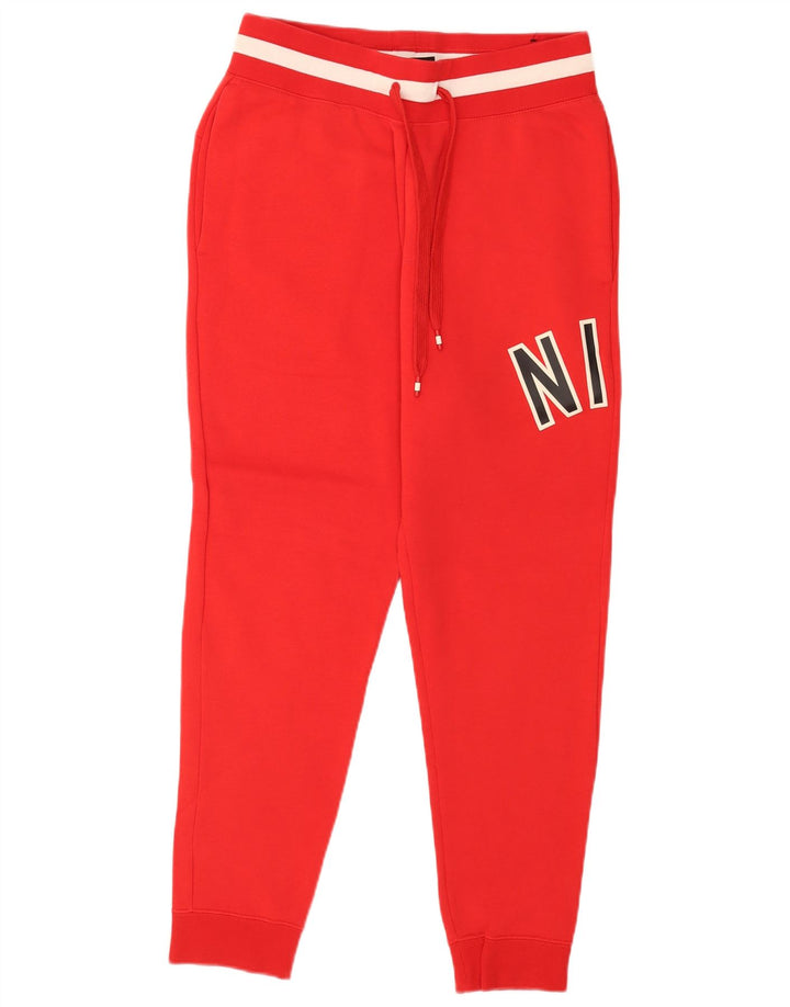 Pantaloni da tuta con grafica Nike da uomo, pantaloni da jogging, cotone color block rosso medio