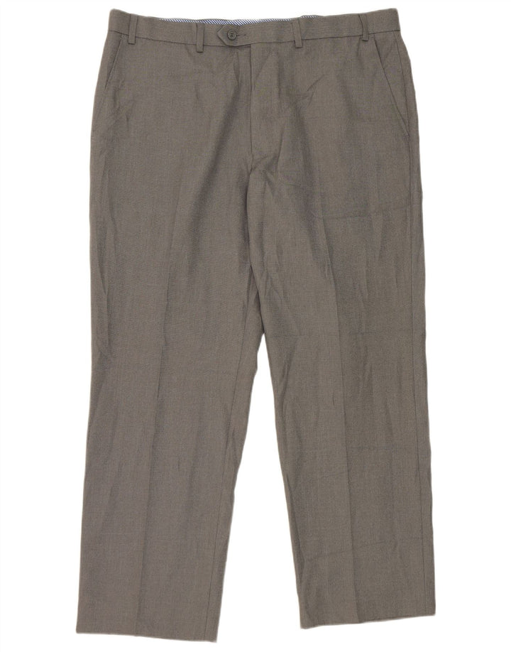 Pantaloni da abito dritti da uomo Marks & Spencer W38 L29 poliestere grigio