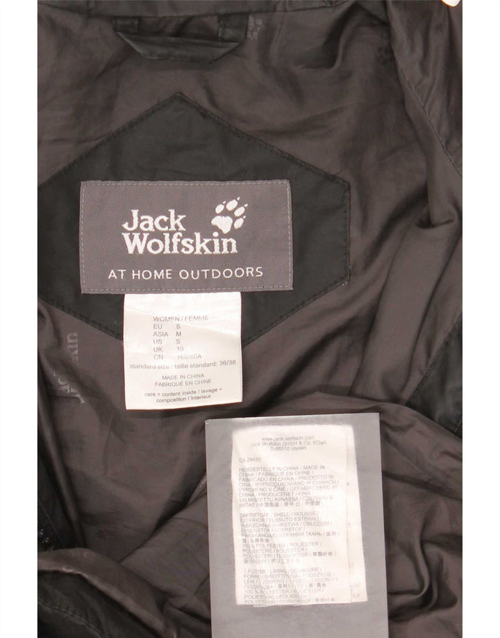 Cappotto imbottito con cappuccio da donna Jack Wolfskin UK 10 piccolo poliestere nero