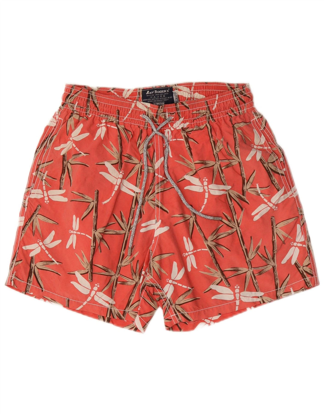 Pantaloncini da bagno da uomo Roy Rogers Nylon floreale rosso medio