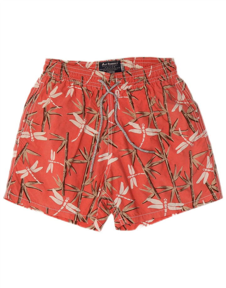 Pantaloncini da bagno da uomo Roy Rogers Nylon floreale rosso medio