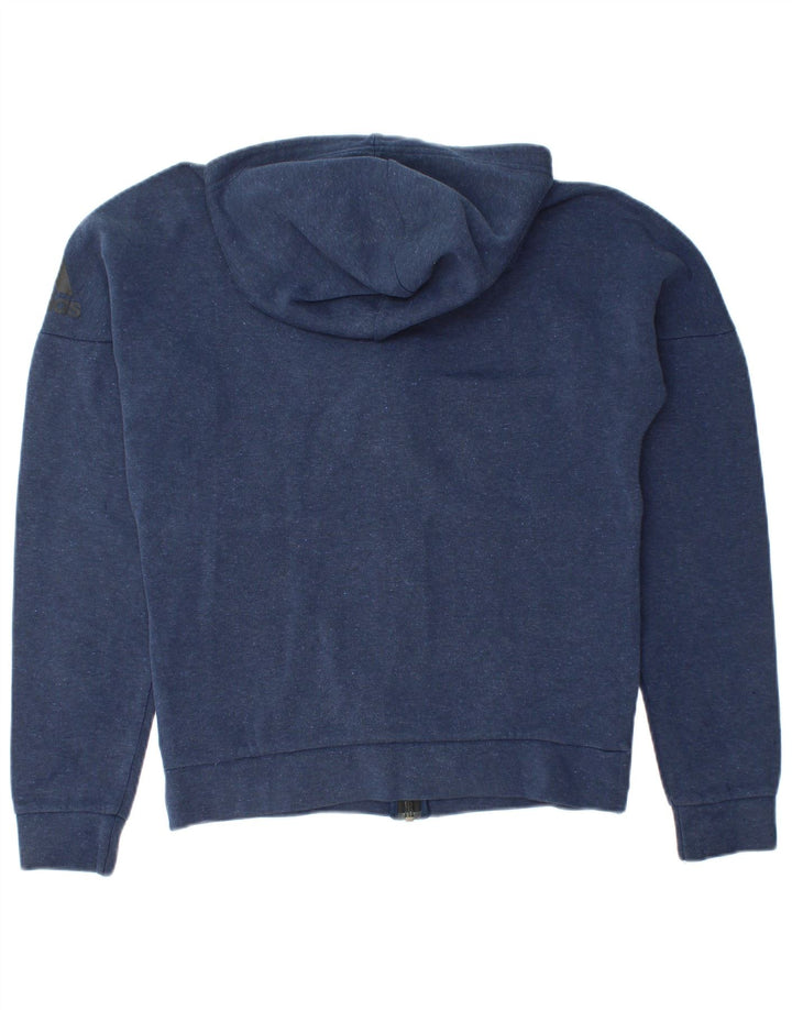 Maglione con cappuccio e zip da uomo Adidas piccolo blu navy screziato