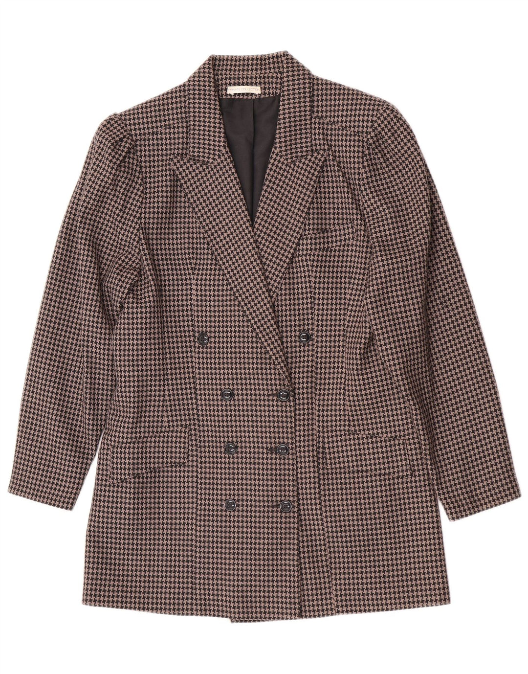 Set gonna vintage da donna in 2 pezzi UK 14 medio W28 pied de poule marrone