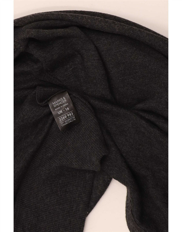 Maglione cardigan asimmetrico da donna Marks & Spencer UK 14 Grigio medio