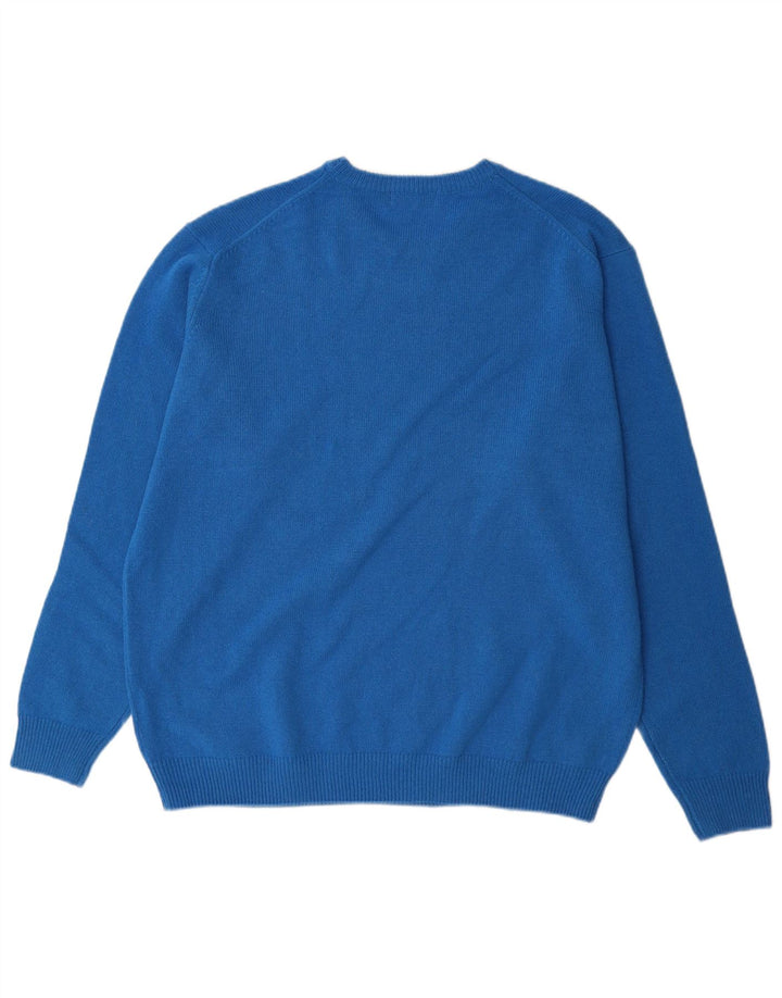 Maglione maglione girocollo da uomo James Pringle XL lana blu