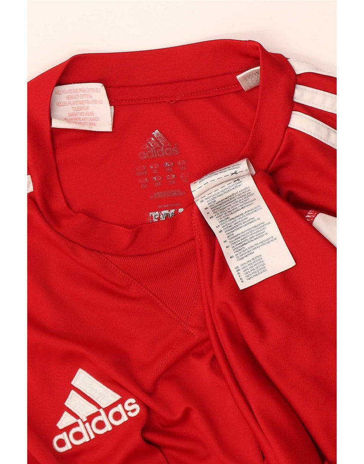 T-shirt Adidas da bambino Climalite 15-16 anni in poliestere rosso
