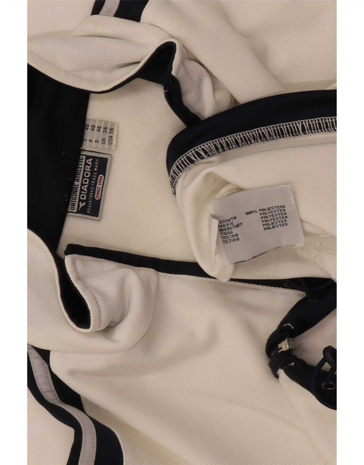 Giacca da tuta da uomo Diadora UK 36 Small Poliestere color block bianco