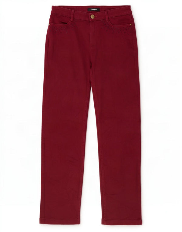 Pantaloni casual da donna Marks & Spencer UK 10 piccoli W28 L29 Borgogna