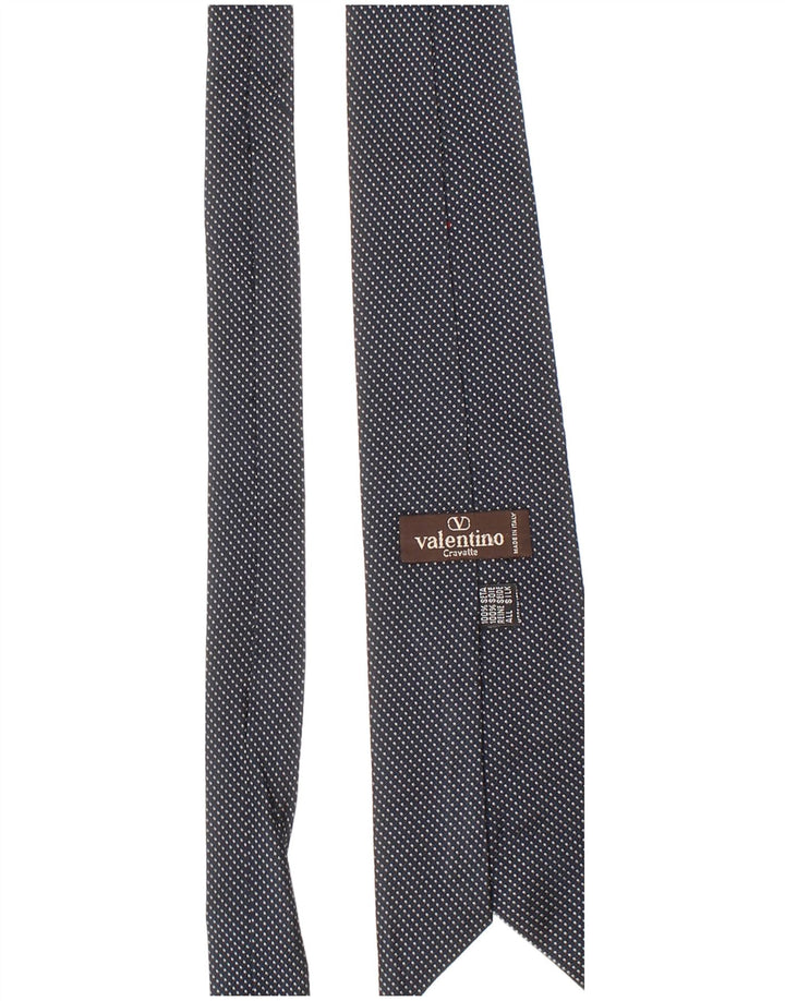 Cravatta Valentino Uomo Taglia Unica Blu Navy Pois Seta Classica
