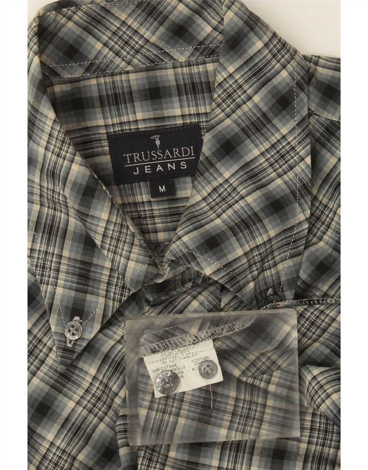 Camicia Uomo Trussardi Jeans Blu Medio Check Cotone