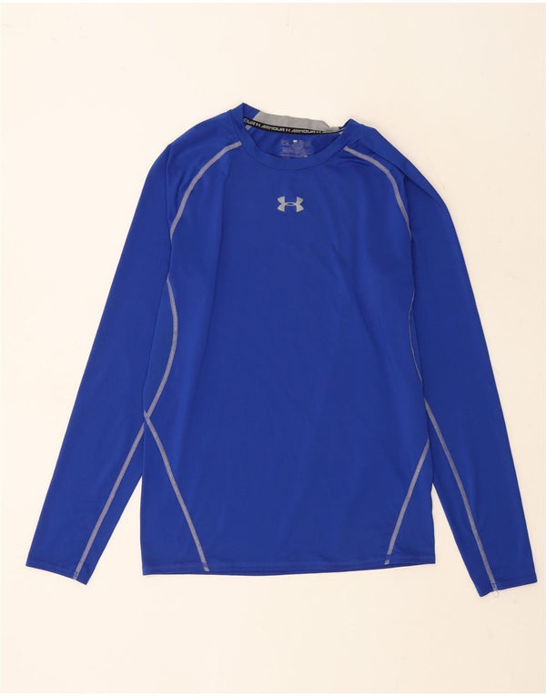 Maglietta grafica da uomo Under Armour a maniche lunghe blu medio