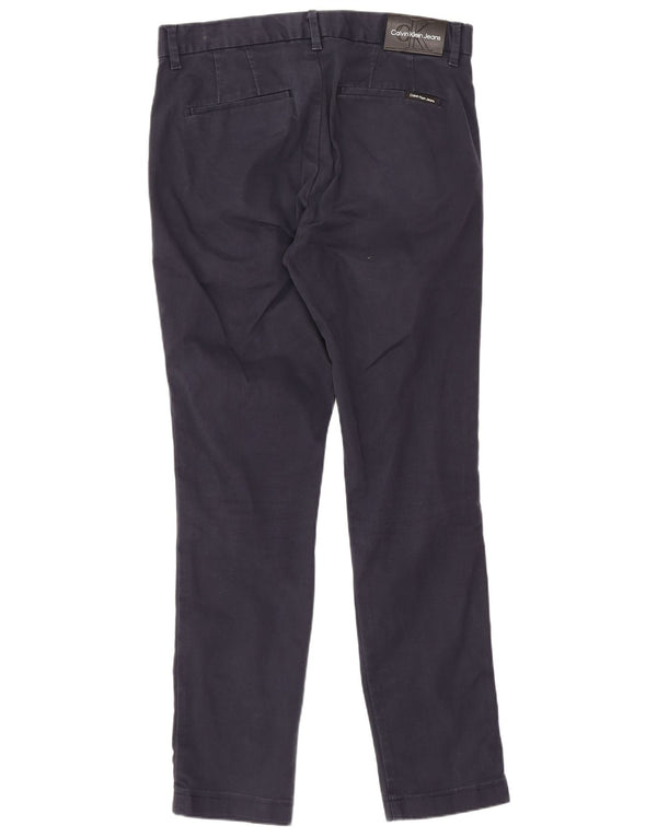 Pantaloni chino slim da uomo Calvin Klein W31 L32 cotone blu navy