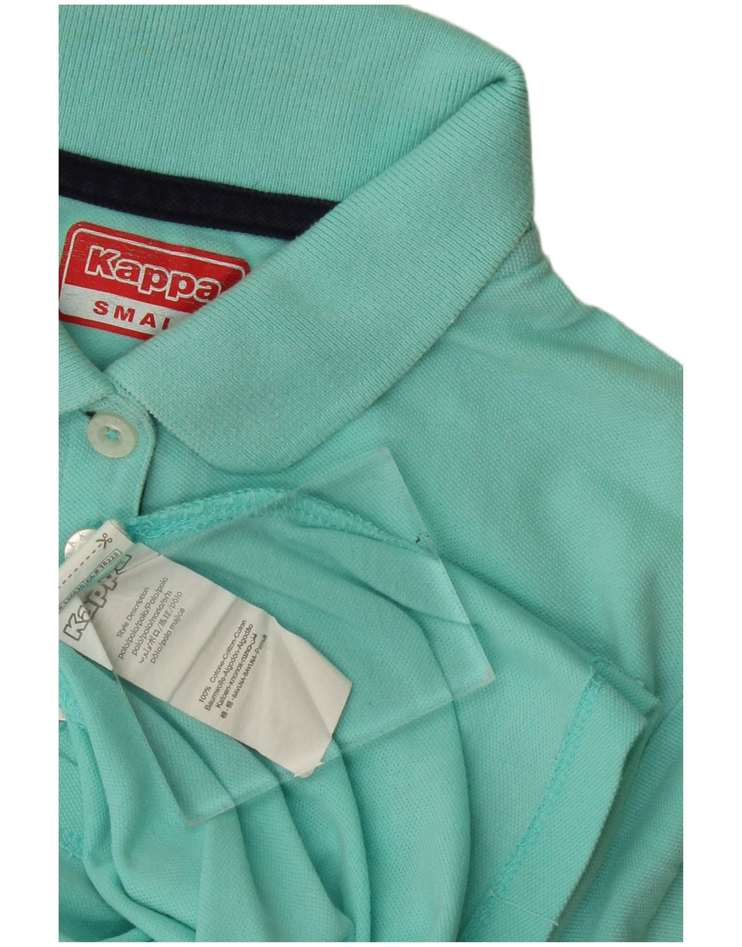 Polo Kappa Donna UK 10 Small Turchese Cotone