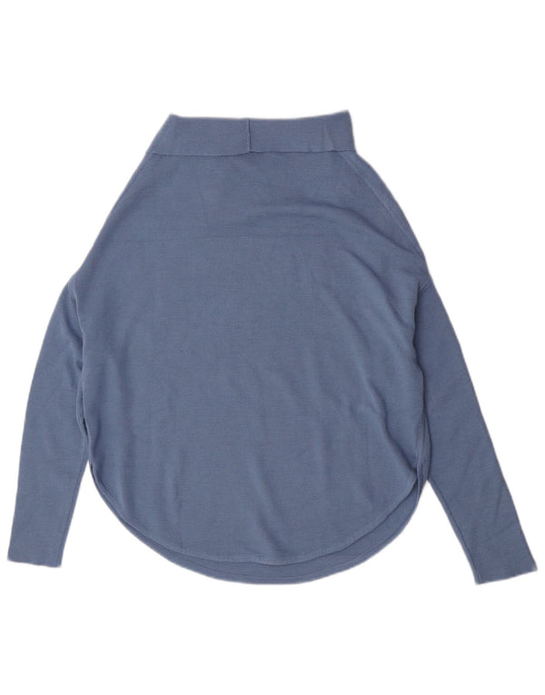 Trussardi Jeans Donna Maglione Asimmetrico con Collo Alto UK 6 XS Blu Mod