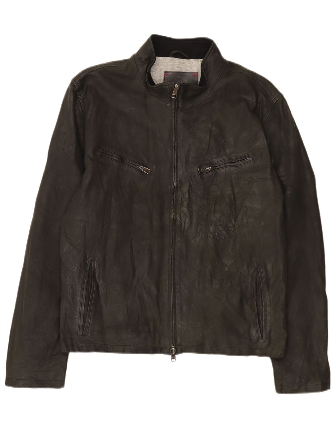Giacca in pelle vintage da uomo UK 38 in pelle nera media