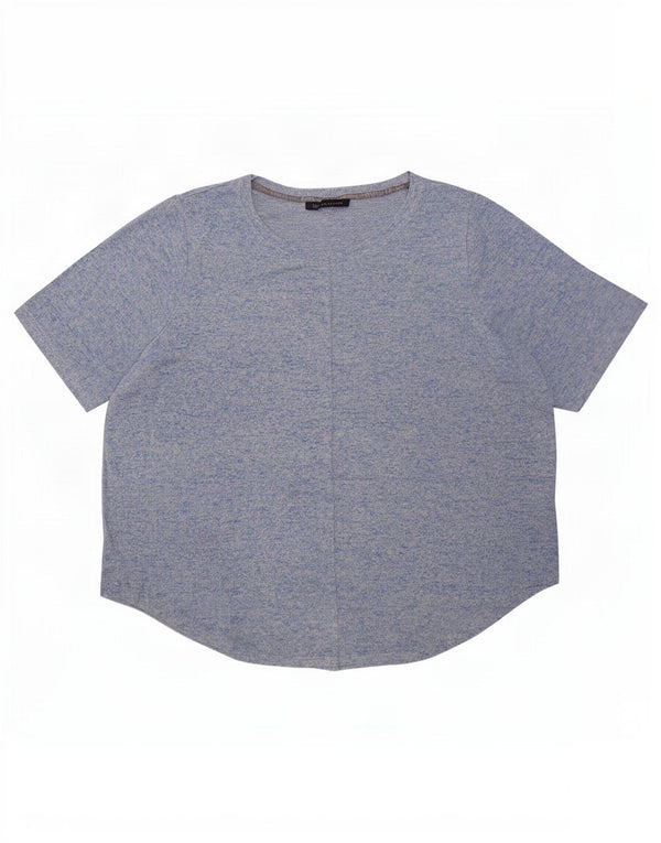 Marks & Spencer Womens T-Shirt Top UK 18 XL Blue Flecked Viscose