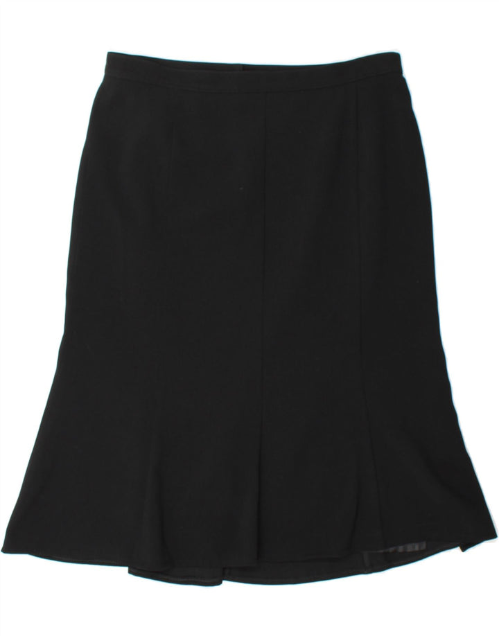 VINTAGE Womens A-Line Skirt IT 42 Medium W34 Black Polyester Vintage Vintage and Second-Hand Vintage from Messina Hembry 