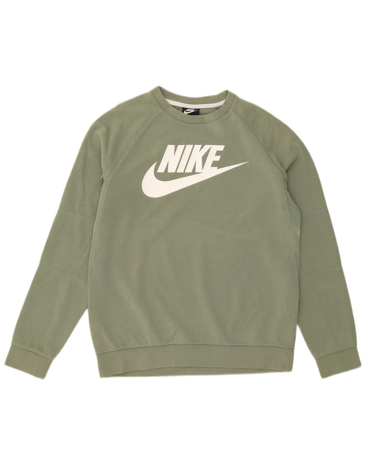 Felpa grafica da uomo Nike Felpa in cotone verde medio
