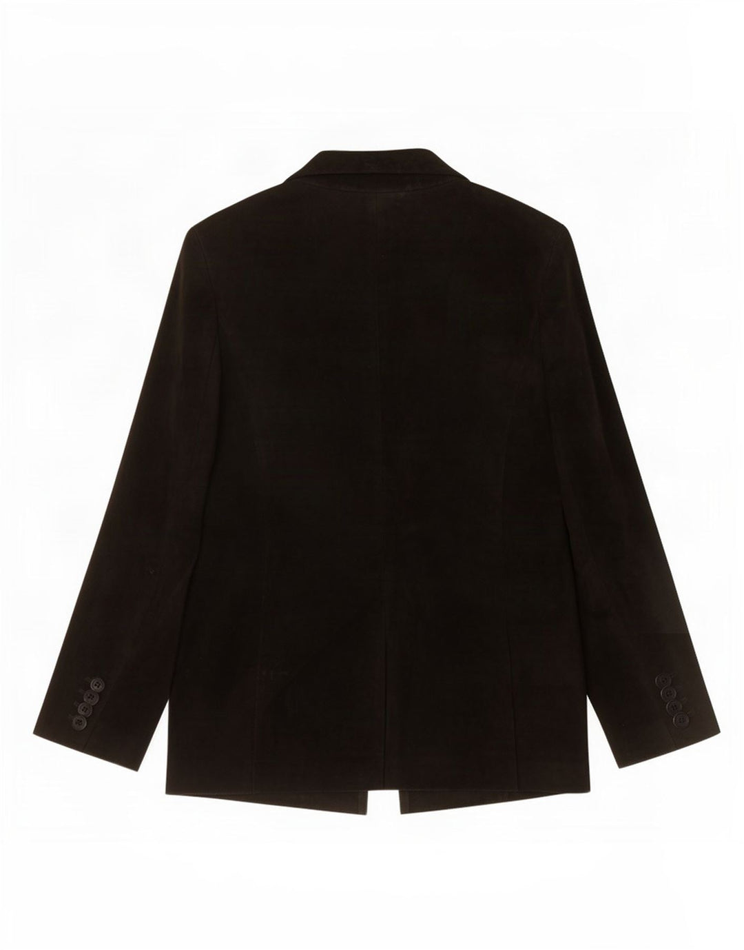 Giacca vintage in pelle scamosciata da donna IT 44 in pelle nera media