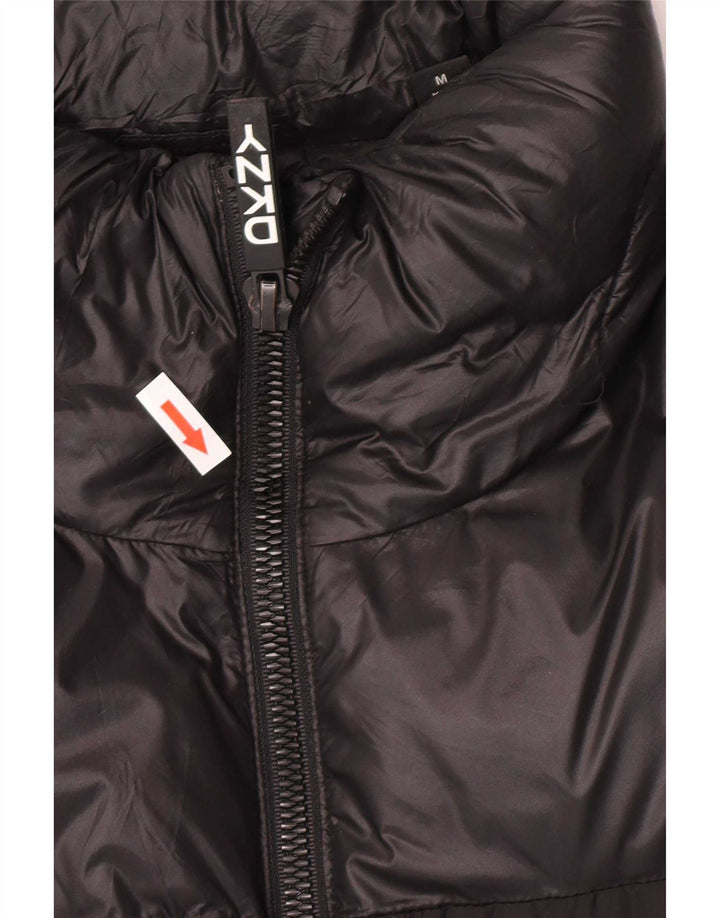 Giacca imbottita grafica da uomo Dkny UK 38 nylon color block nero medio
