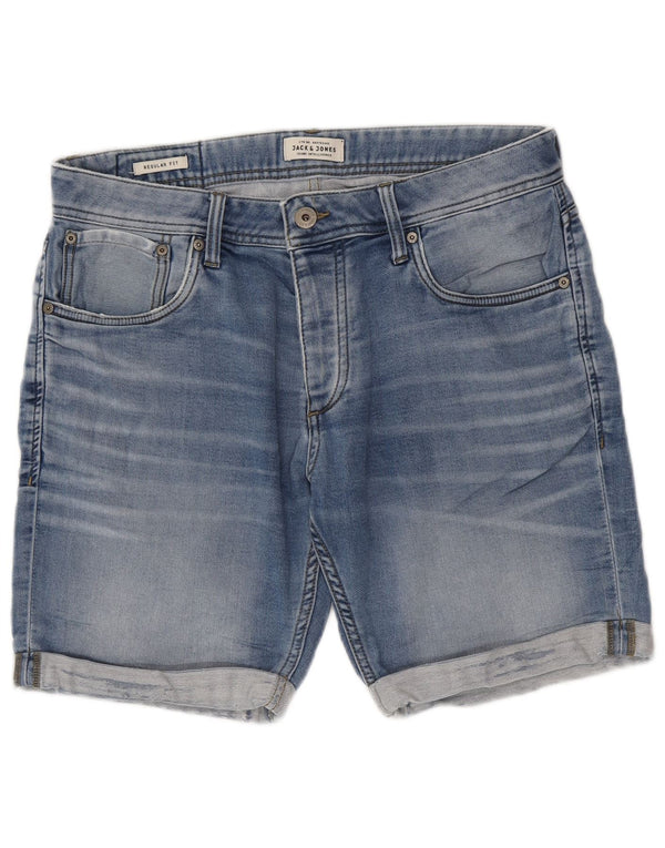 Pantaloncini di jeans vestibilità regolare da uomo Jack & Jones medi W32 cotone blu