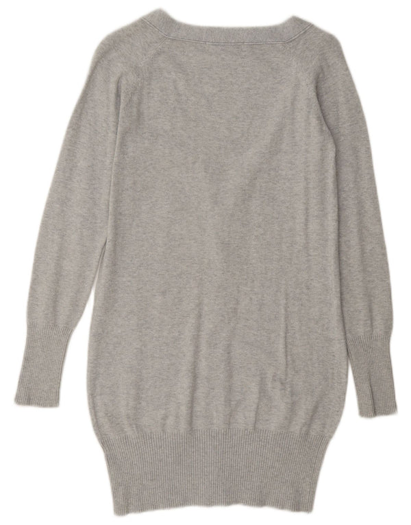 Maglione cardigan da donna Zara UK 10 piccolo cotone grigio