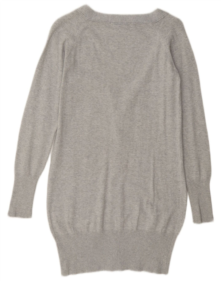 Maglione cardigan da donna Zara UK 10 piccolo cotone grigio