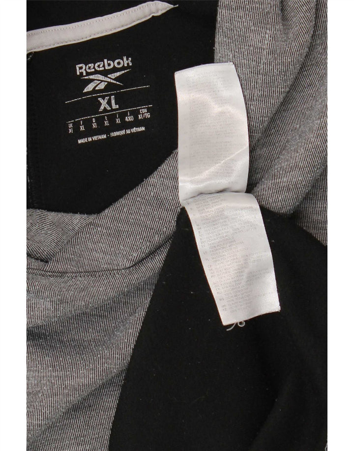 Felpa con cappuccio Reebok da uomo XL in poliestere color block grigio