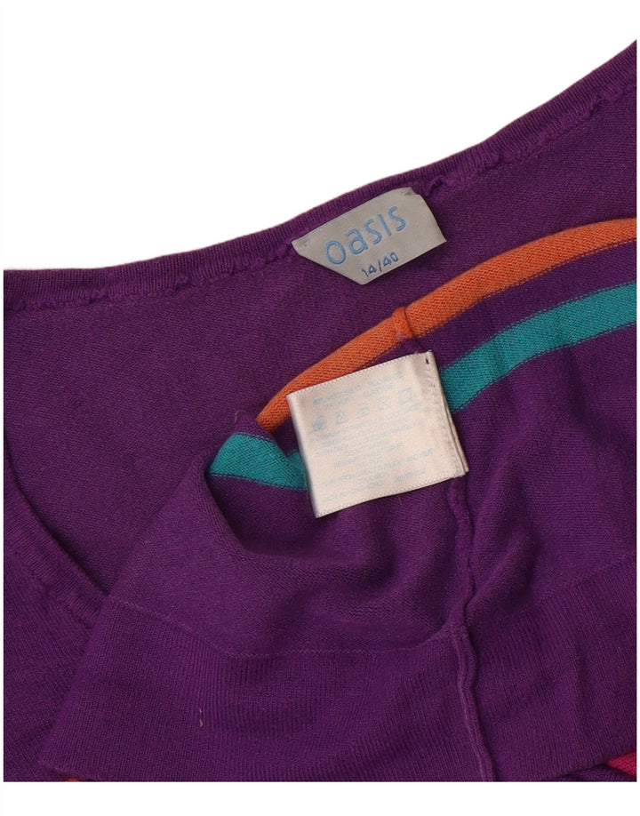 Maglione da donna con scollo a V Oasis UK 14 Viscosa medio multicolore