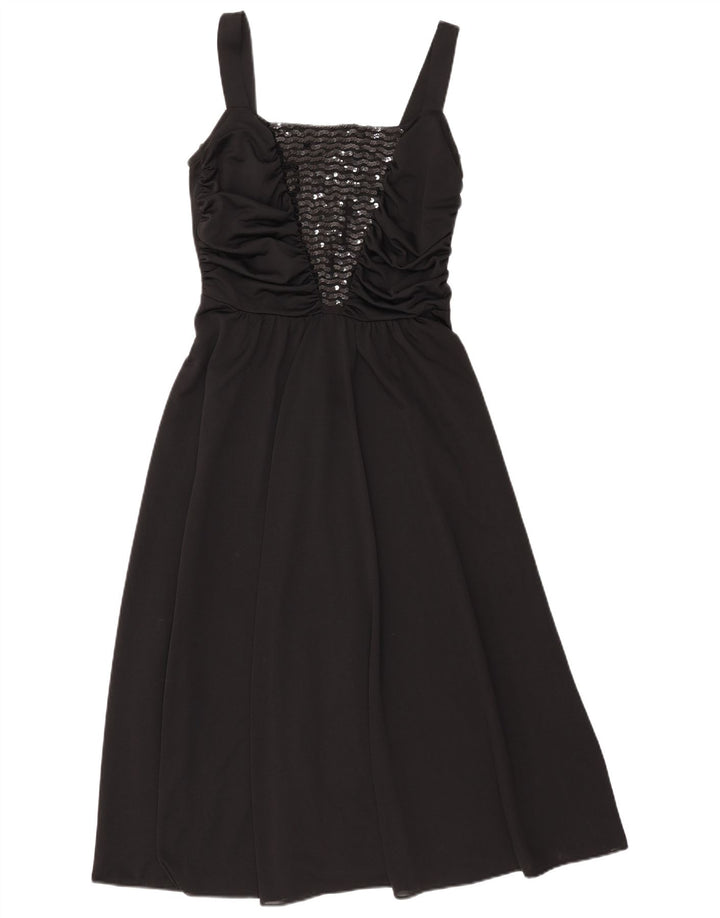 Abito lungo da cocktail senza maniche da donna Hermann Lange EU 40 medio nero