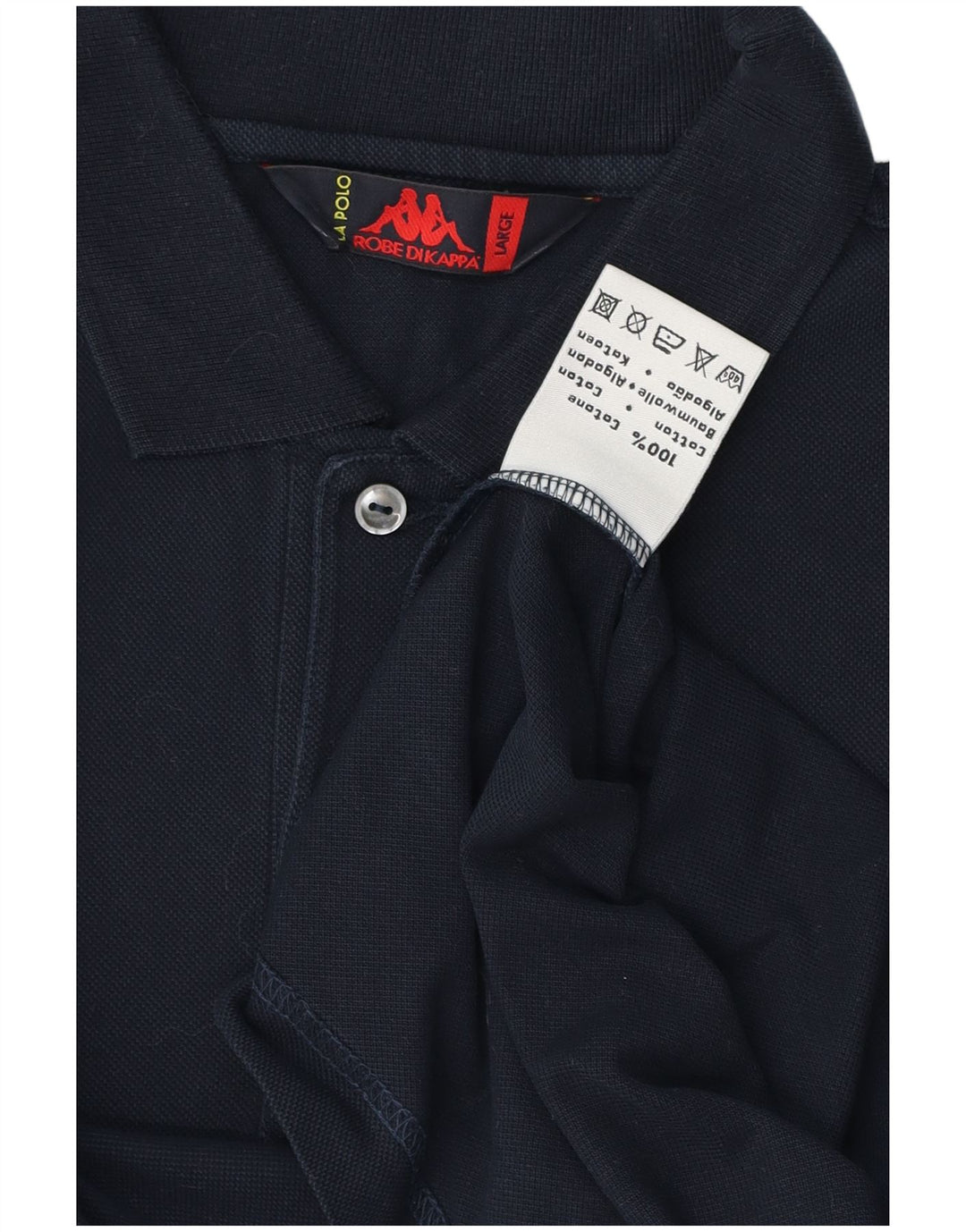 Polo Kappa Uomo Large Blu Navy in cotone