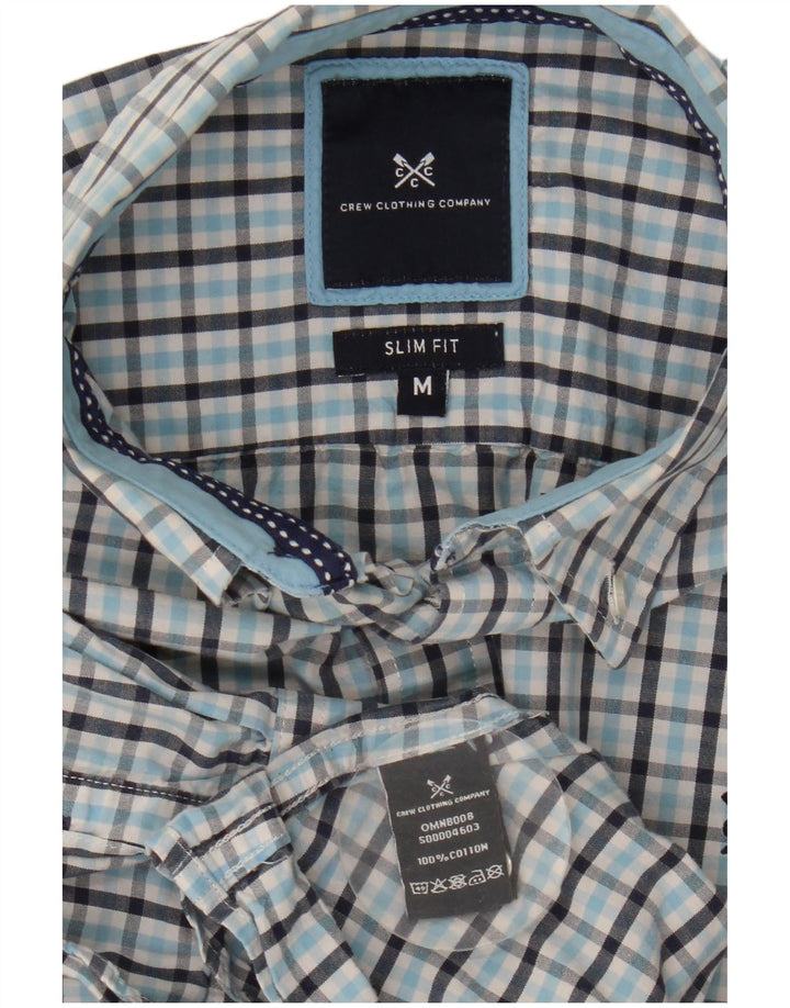 Crew Clothing Camicia slim fit da uomo in cotone a quadri blu medio