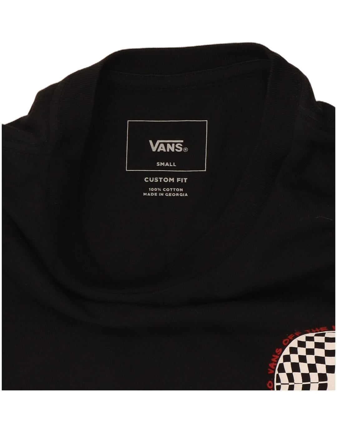 T-shirt grafica da uomo Vans Top Small in cotone nero