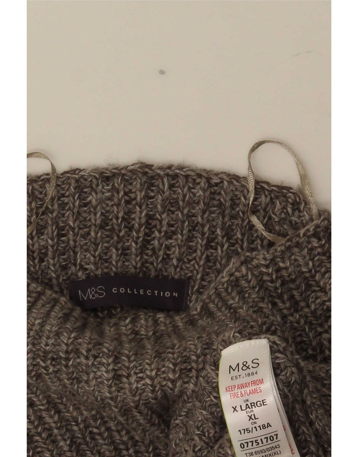 Maglione maglione collo alto da uomo Marks & Spencer XL acrilico chiazzato grigio