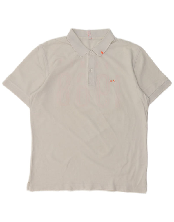 Polo grafica da uomo SUN68 grande in cotone bianco