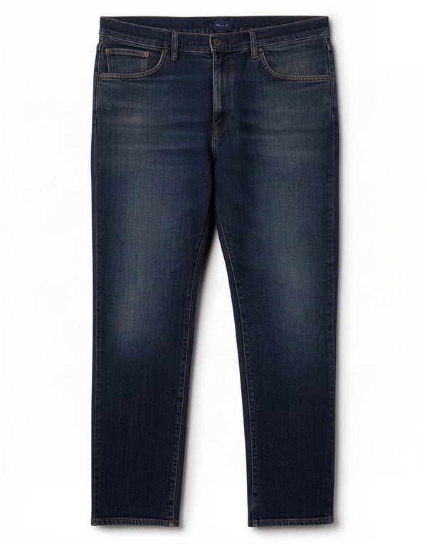 Jeans dritti da uomo Gant W38 L32 in cotone blu