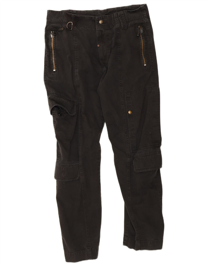 Pantaloni cargo dritti da uomo Diesel W32 L30 in cotone nero