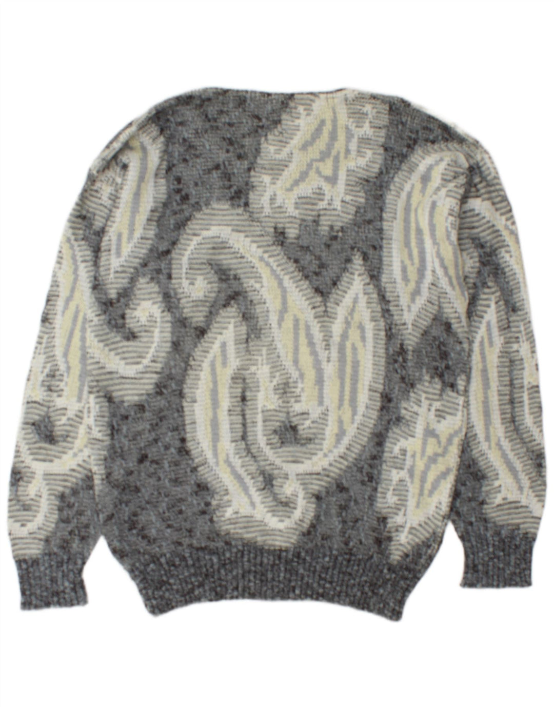 Monello Maglione da uomo con scollo a barca Maglione grande in cotone Paisley grigio