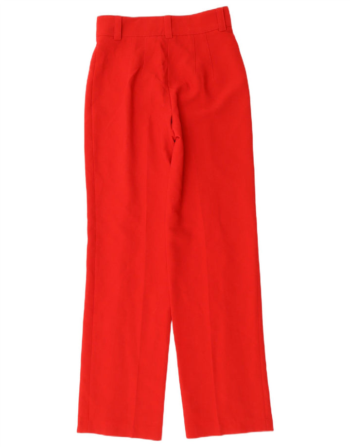 Pantaloni casual dritti da donna ZARA XS W25 L32 poliestere rosso
